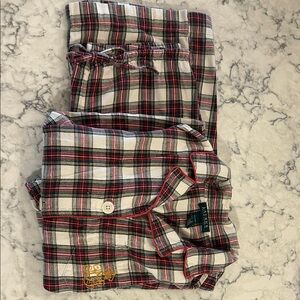 Ralph Lauren Tartan Plaid Flannel Long-Sleeve Pajama Set Medium